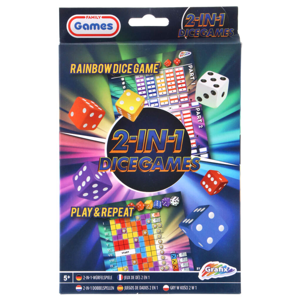 Grafix 2in1 Würfelspiel Regenbogen + spielen und wiederholen