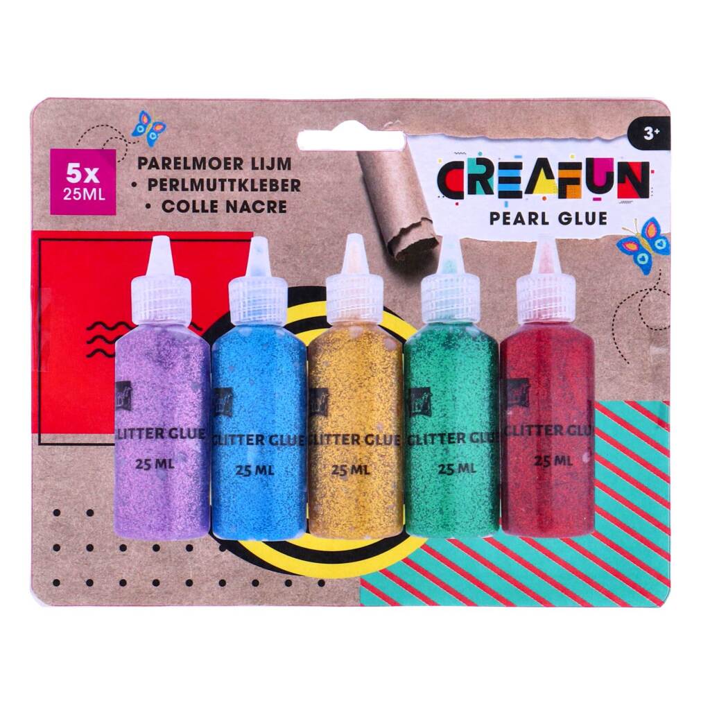 Creafun Kleber Perlmutt 5 x 25 ml 2-fach sortiert | 6 Stück