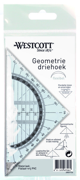 Kangaro k-20837726 unzerbrechliches Geodreieck 14 cm transparent