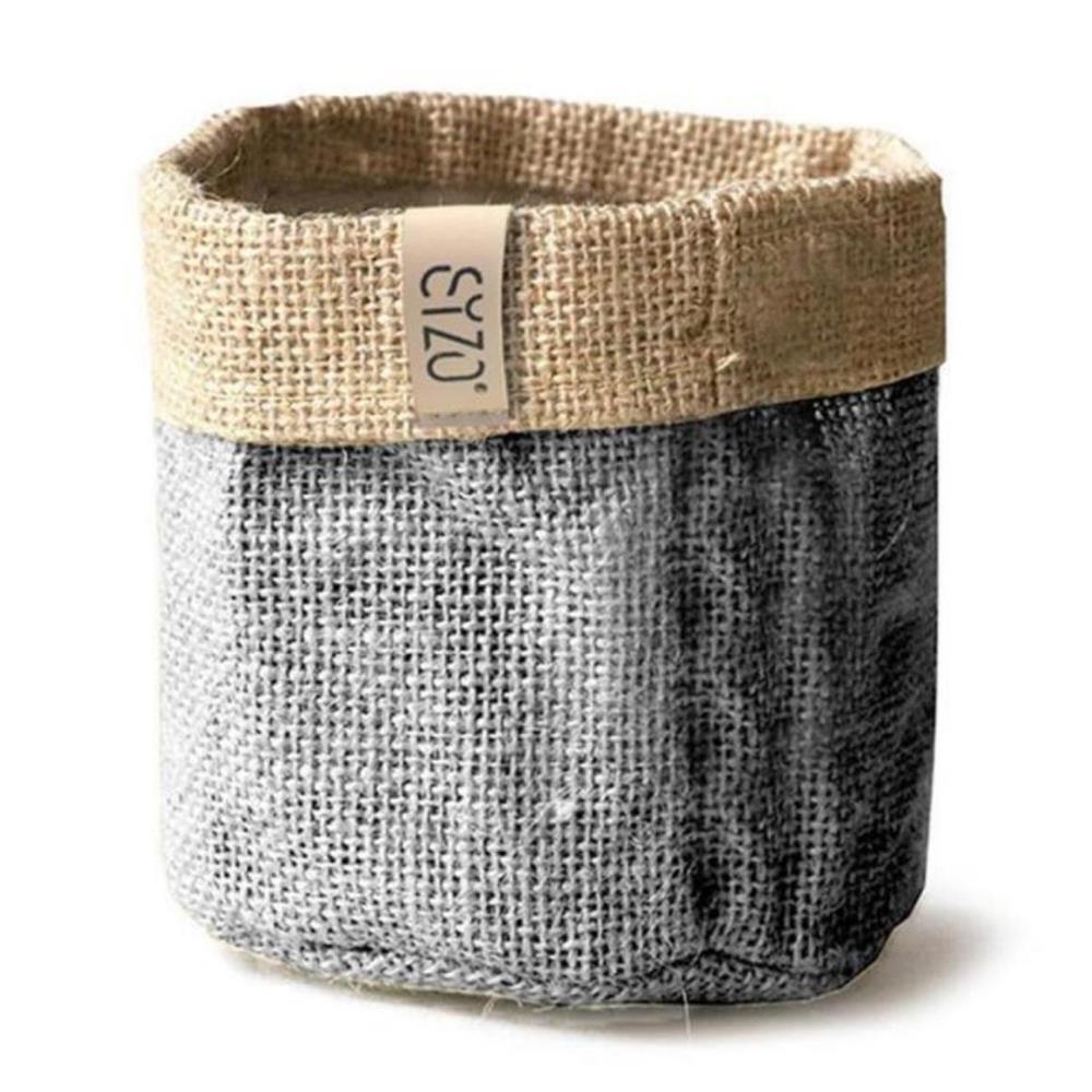 Sizo Sizo Waasserdicht Planze Sak vu Jute 30 cm Grey