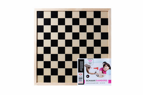 Longfield zweiseitiges Schach- und Damebrett aus Holz – großes Spielbrett 40 x 40 cm – Holzbrett für Schachspiel Dame – klassisches Brettspiel – Engelsherz