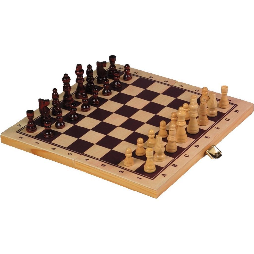Longfield Schach Backgammon Kassette Holz 30x16x4 cm | 2 Stk