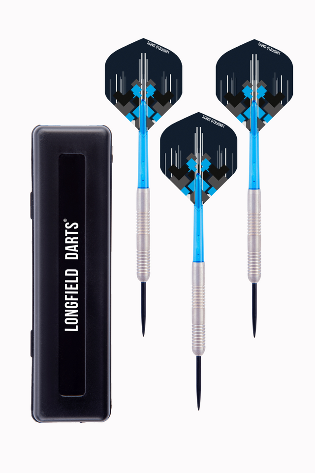 Longfield Darts Neusilber Stahlspitze 24 Gramm im Kunststoffetui