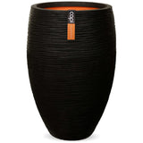 Capi Flowerpot Natur Rib Elegant Deluxe 40x60 cm Schwarz KBLR1131