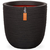 Capi Flowerpot Natur Rib 35x34 cm Schwarz KBLR932