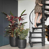 Capi Flowerpot Natur Rib 35x34 cm Schwarz KBLR932