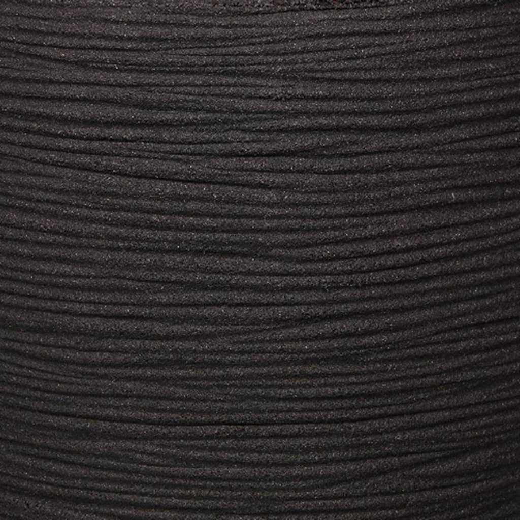 Capi Flowerpot Natur Rib 43x41 cm Schwarz KBLR933