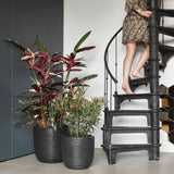 Capi Flowerpot Natur Rib 43x41 cm Schwarz KBLR933