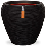 Capi Capi Flowerpot Nature Ribs Taps 42x38 cm Nero KBLR362