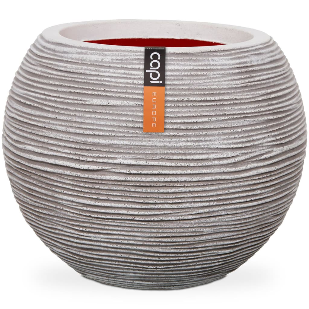 Capi Flowerpot Nature Rib Sphärisch 40x32 cm Elfenbeinkolored KOFI270
