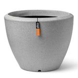 Capi Flowerpot Arc Granit verjüngt niedrig 34x25 cm Elfenbeinfarbe