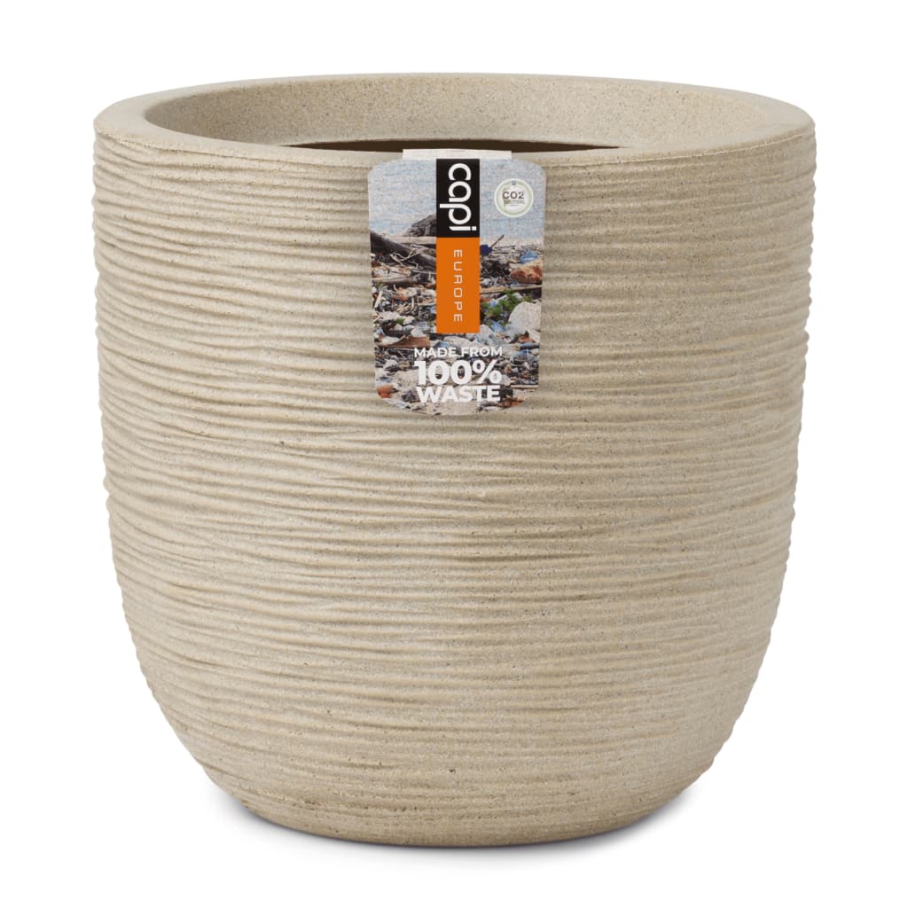 Capi Pflanzer waschen Rib 43x41 cm Terrazzo Beige