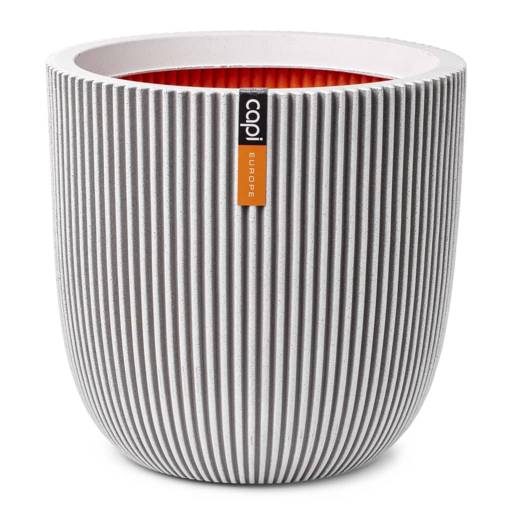 Capi Flowerpot Rille 43x41 cm Elfenbeinfarbe