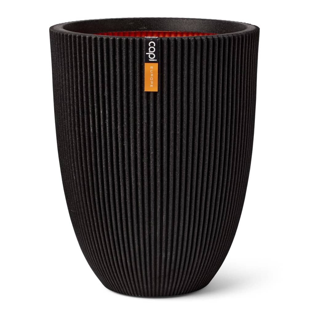 Capi Flowerpot Groove elegant 34x46 cm schwarz