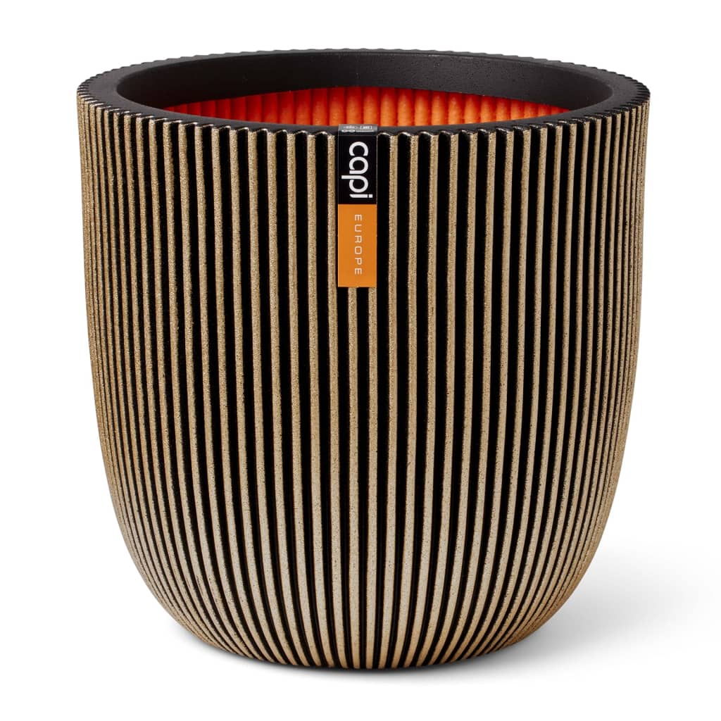 Capi Capi Planter Groove 35x34 cm noir et or de couleur