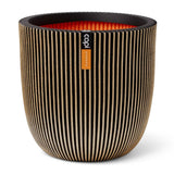 Capi Pflanzer Groove 35x34 cm Schwarz und Goldfarbe