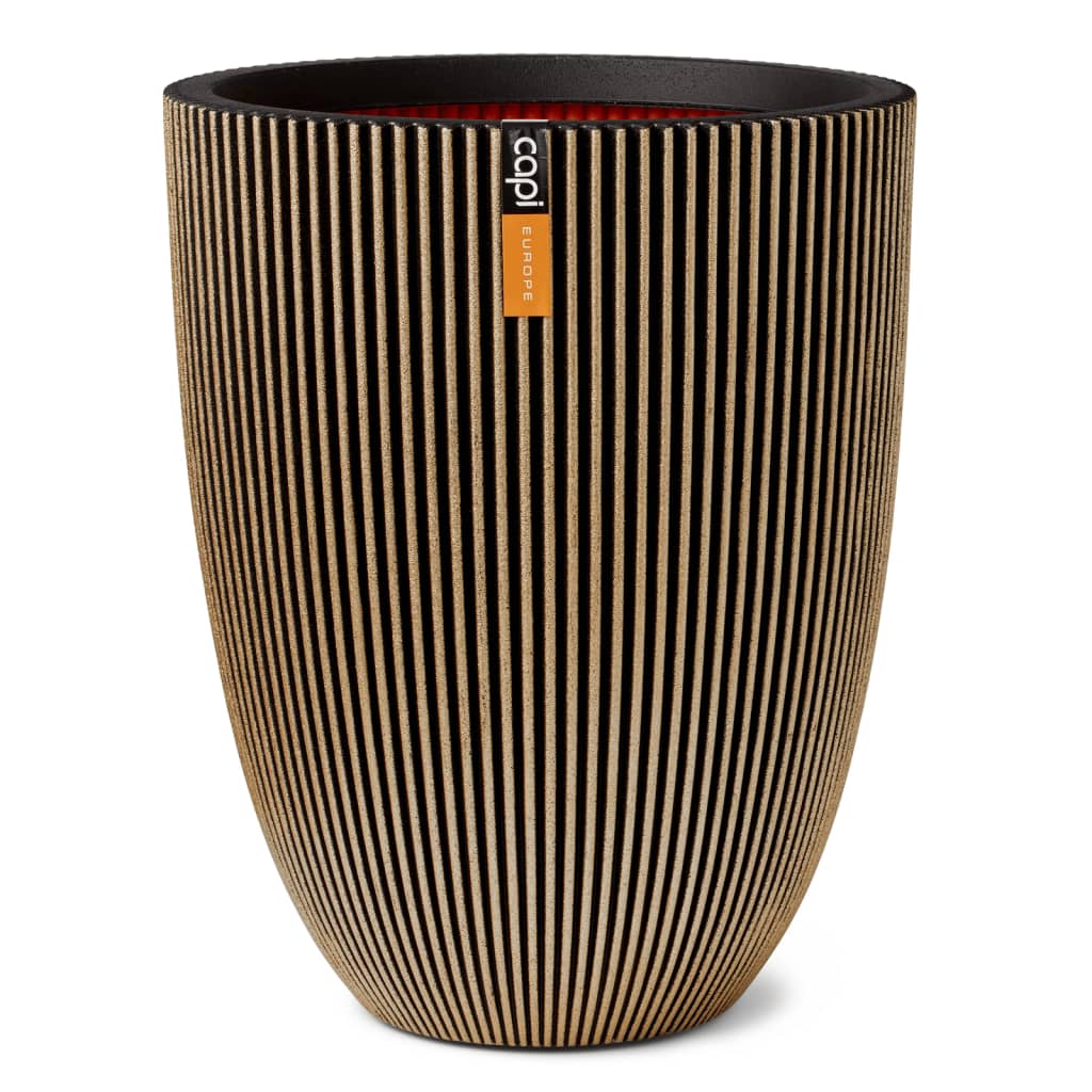 Capi Capi Flowerpot Groove Elegante 34x46 cm de color negro y dorado