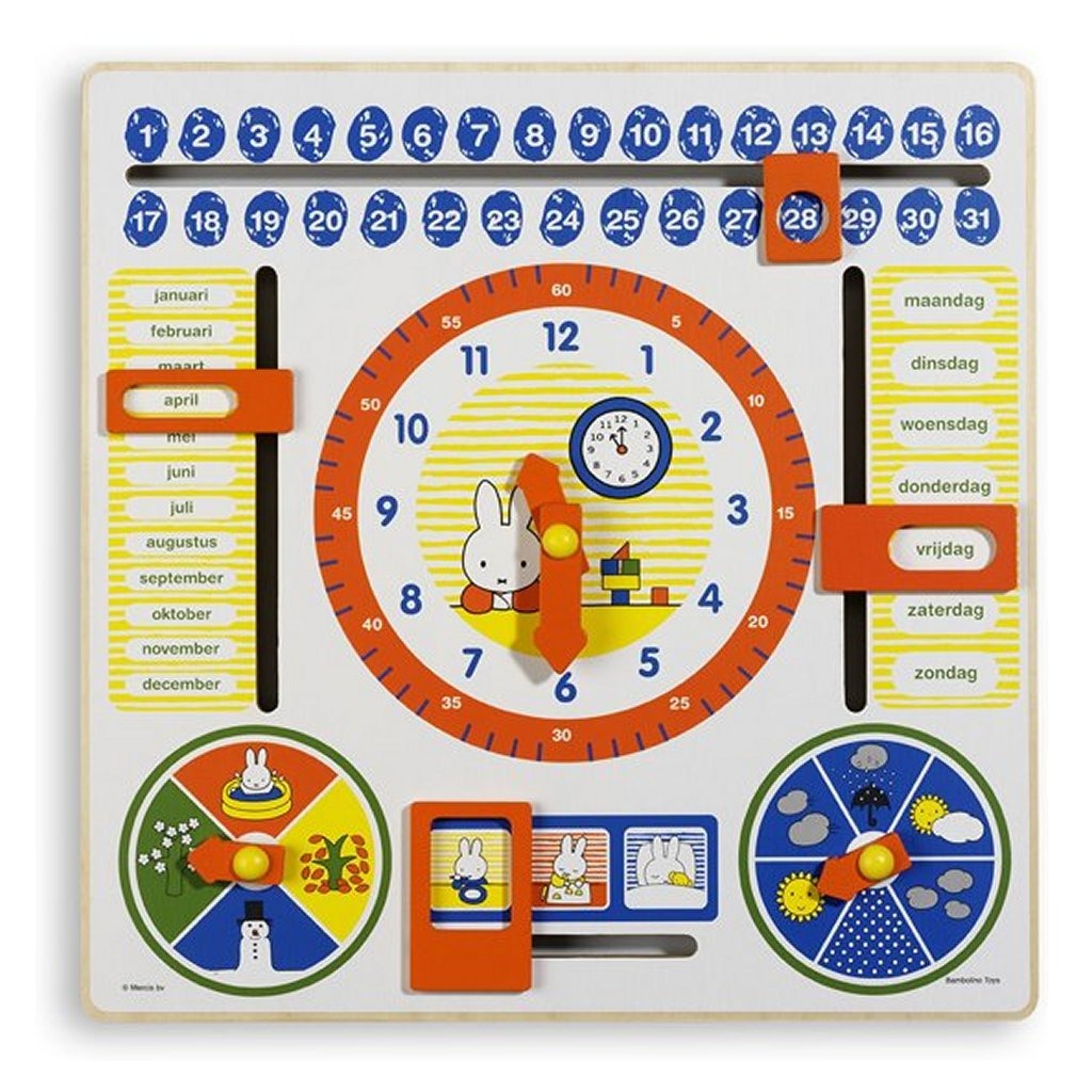 Miffy Holzkalender Uhr 30 cm