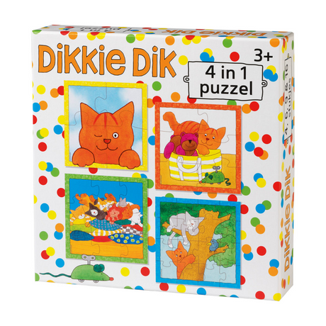 Bambolino Dikkie Dik Puzzle 4 in 1. Konfetti 3+