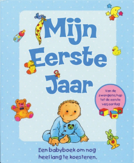 Babyboek blauw mijn eerste jaar