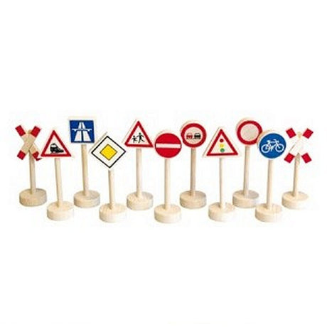 Simply for Kids Verkehrsschilder aus Holz, 12 Stück