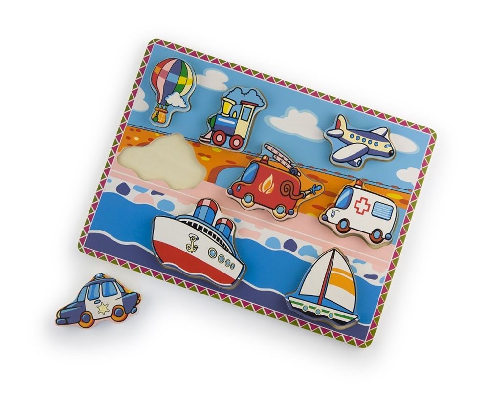Einfach ein Holzfahrzeug-Puzzle für Kinder