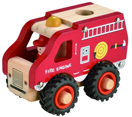 Feuerwehrauto aus Holz. 3+
