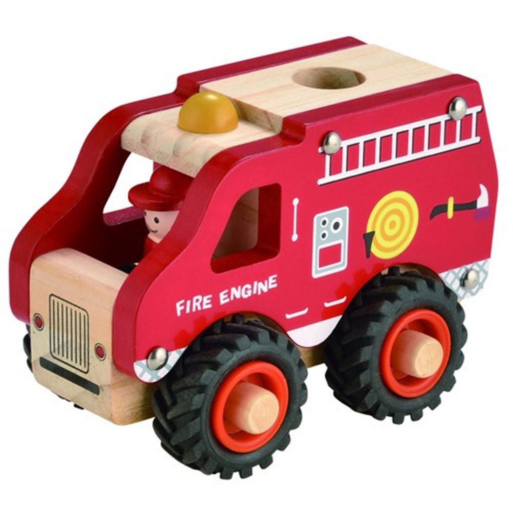 Einfach ein Feuerwehrauto aus Holz für Kinder