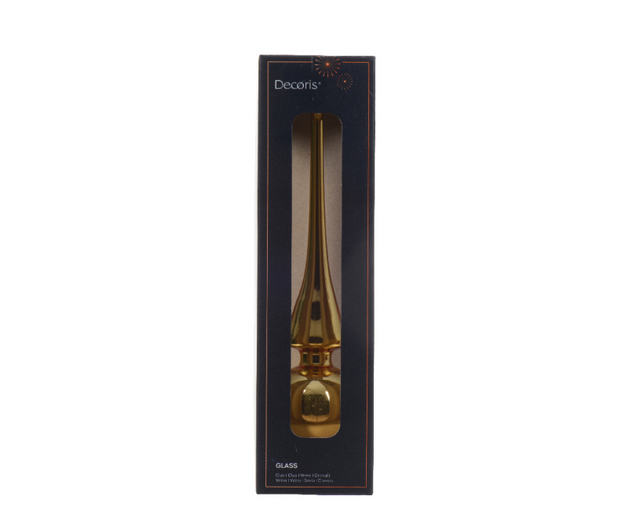 Decoris Spitzenglas glänzend hellgold, Durchmesser 6 x 26 cm