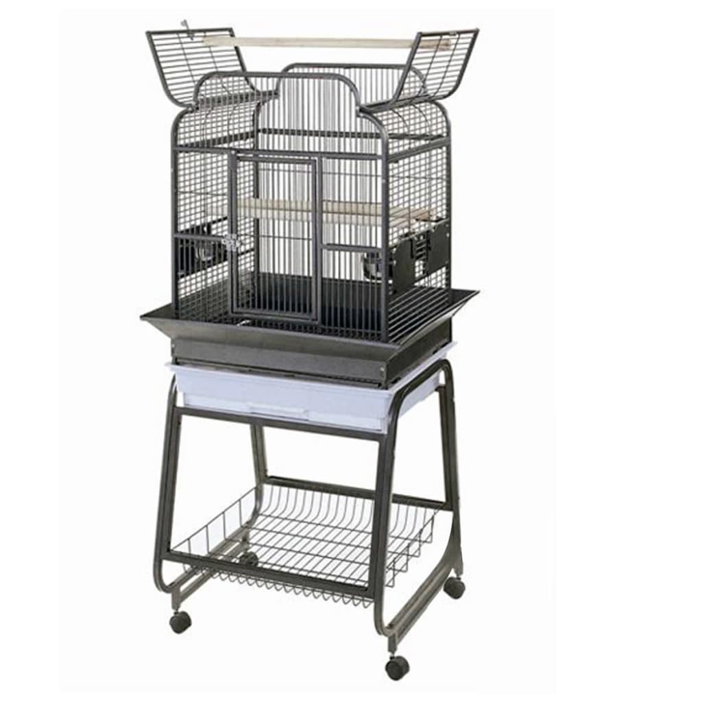 Starke Papagei Cage Villa Gaia 56x43x160 cm Silbergrau 93030