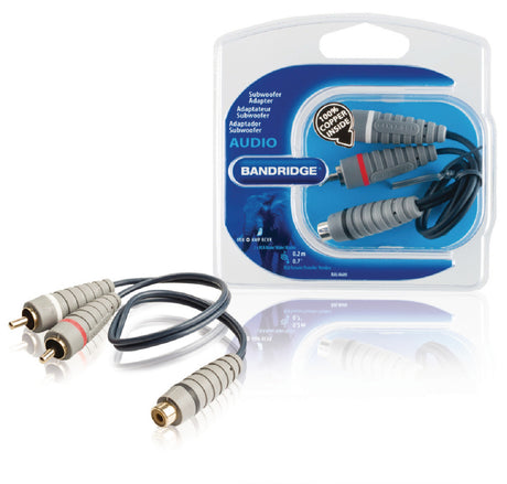 Bandridge Bal4600 Subwoofer-Kabel 2x Cinch-Stecker - Cinch-Buchse 0,20 m blau
