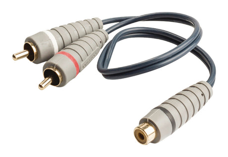 Bandridge Bal4600 Subwoofer-Kabel 2x Cinch-Stecker - Cinch-Buchse 0,20 m blau