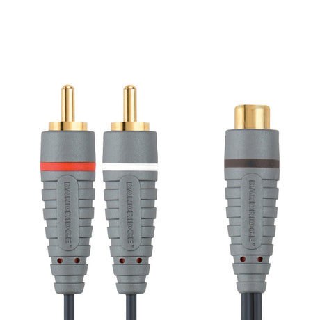 Bandridge Bal4600 Subwoofer-Kabel 2x Cinch-Stecker - Cinch-Buchse 0,20 m blau