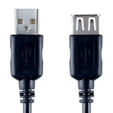 Bandridge USB 2.0 A-Stecker auf USB 2.0 A-Buchse, 2 m, Schwarz
