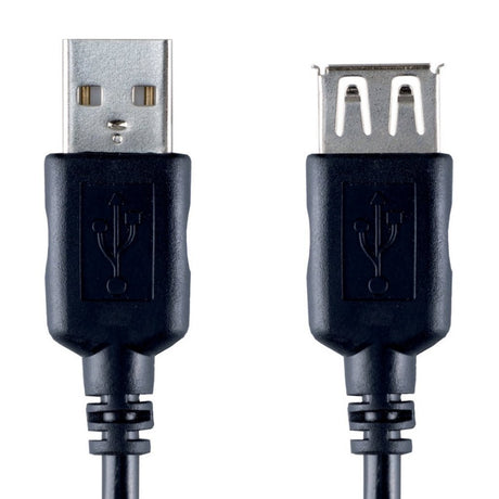 Bandridge USB 2.0 A-Stecker auf USB 2.0 A-Buchse, 2 m, Schwarz