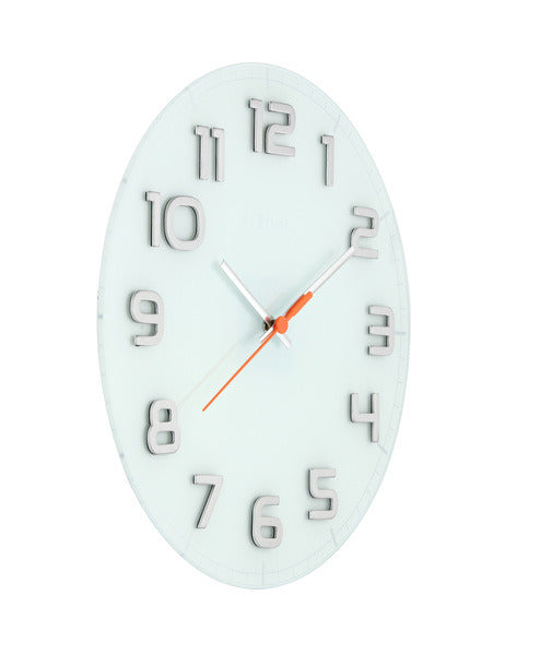 Nexttime ne-8817wi wanduhr dia. 30 x 3,5 cm, Glas, weiß, „edel rund“