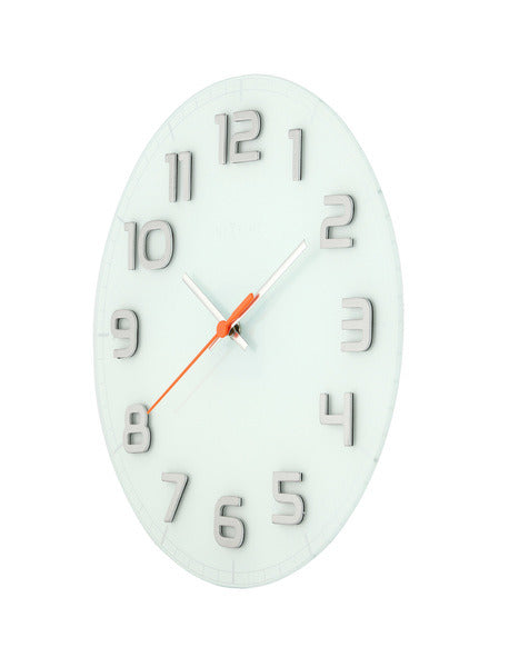 Nexttime ne-8817wi wanduhr dia. 30 x 3,5 cm, Glas, weiß, „edel rund“