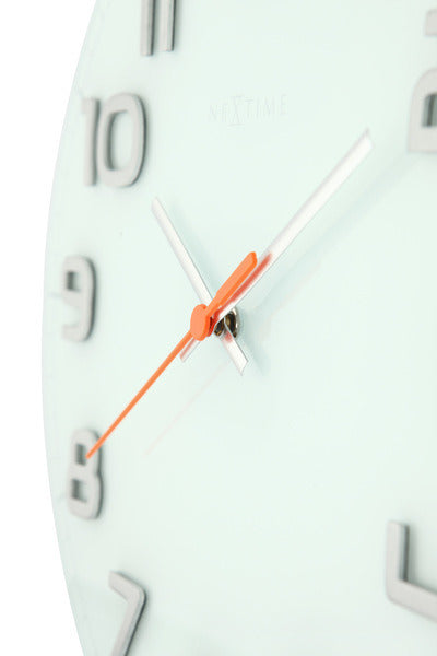 Nexttime ne-8817wi wanduhr dia. 30 x 3,5 cm, Glas, weiß, „edel rund“