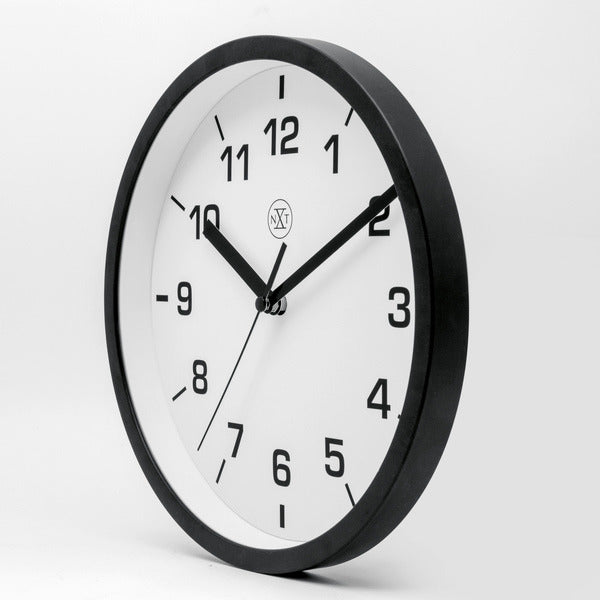 Nexttime nx-7321zw Wanduhr nxt Durchmesser 20cm Kunststoff schwarz, weißes Zifferblatt