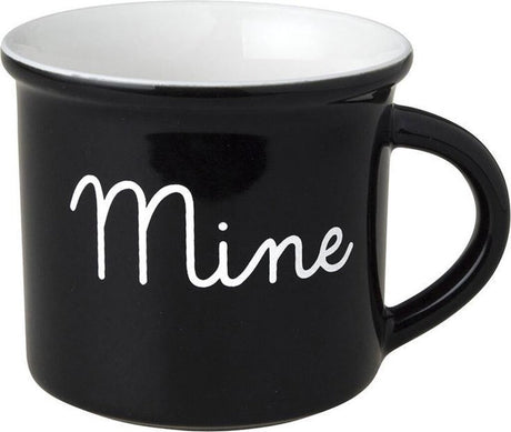 Holländische Rose schwarz und weiß, Tasse Mine schwarz