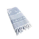 Laura Ashley Hamamtuch Elveden Midnight 90x180 cm blau weiß