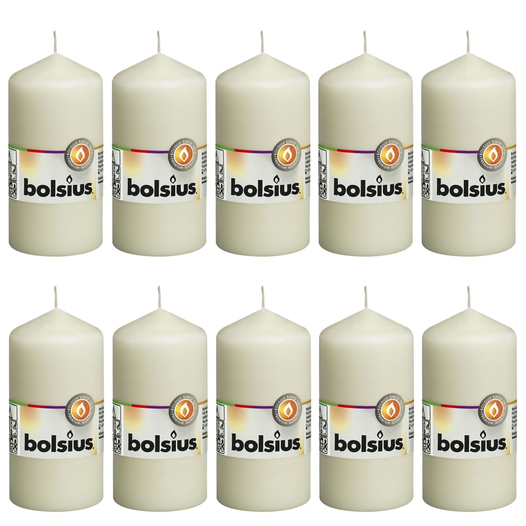 Bolsius Bolsius Stub Candles 10 st 120x58 mm elfenben