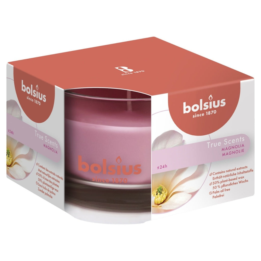 Bolsius True Scents Magnolia Sgence Cougie en verre 6,3x9 cm 40 heures de brûlure