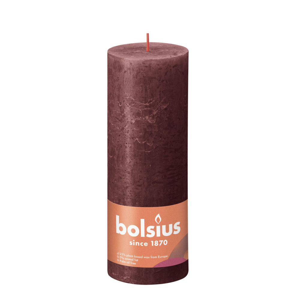 Bolsius Stub Candle 19x6,8 cm tmavě červená