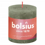 Bolsius Bolsius Stollen Shine 4 st rustikální 80x68 mm čerstvá olivová barva