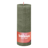 Bolsius Bolsius Stollen Shine 4 St Rustic 190x68 mm Olivo fresco colorato