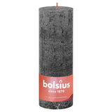 Bolsius Bolsius Stollen Shine 4 St Rustiek 190x68 mm Storm Grey