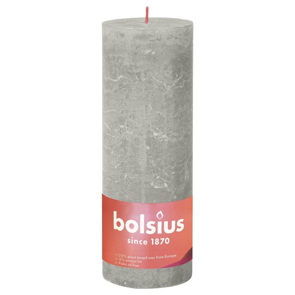 Bolsius Bolsius Stollen Shine 4 St Rustiek 190x68 mm peščeno sivo