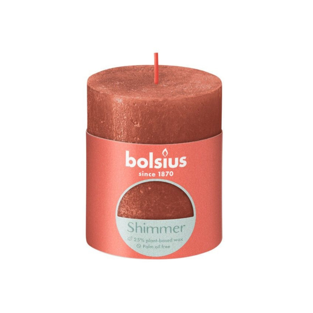 Bolsius Rustic Stub Candle 8x6,8 cm Shimmer Amber