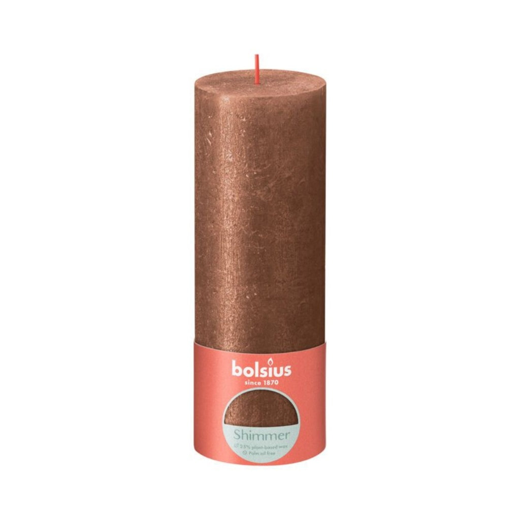 Bolsius Rustic Stub Candle 19x6,8 cm skimmer koppar